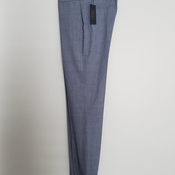 RYAN Plaid Suit Pant Women's Tall Size 6L Light Blue / Grey Pockets Officewear - Picture 5 of 12